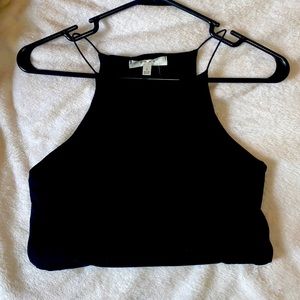 black cropped top